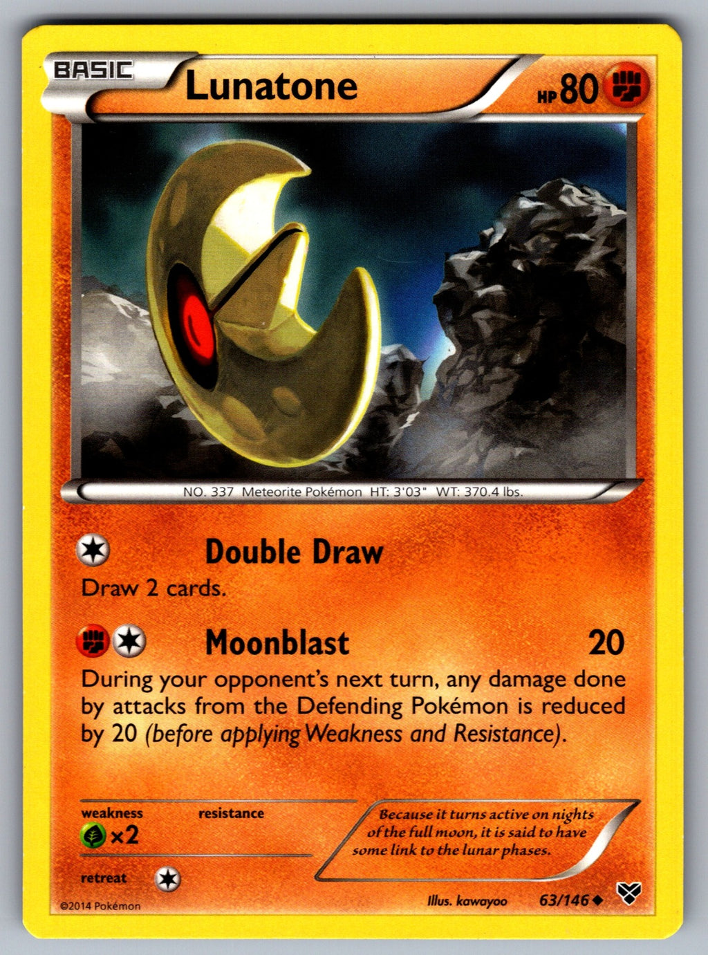 Lunatone Uncommon XY Base Set 63/146 LP 2014