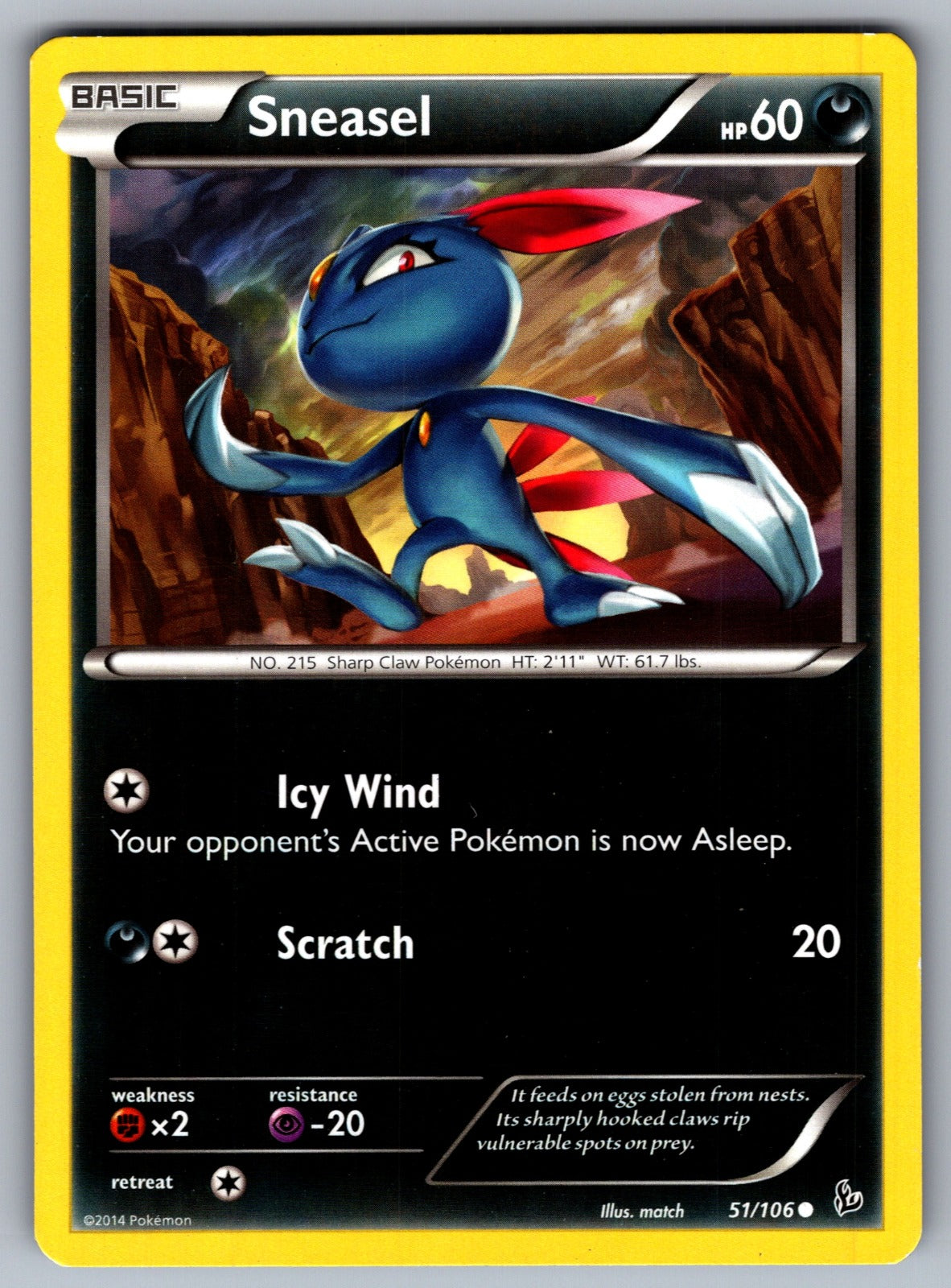 Sneasel (51) Common XY - Flashfire 51/106 LP 2014
