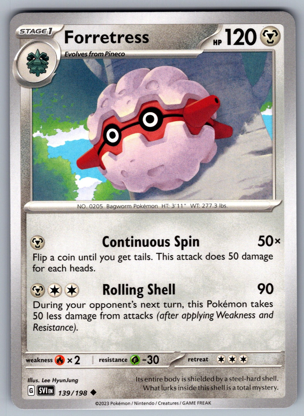 Forretress Uncommon SV01: Scarlet & Violet Base Set 139/198 NM 2023