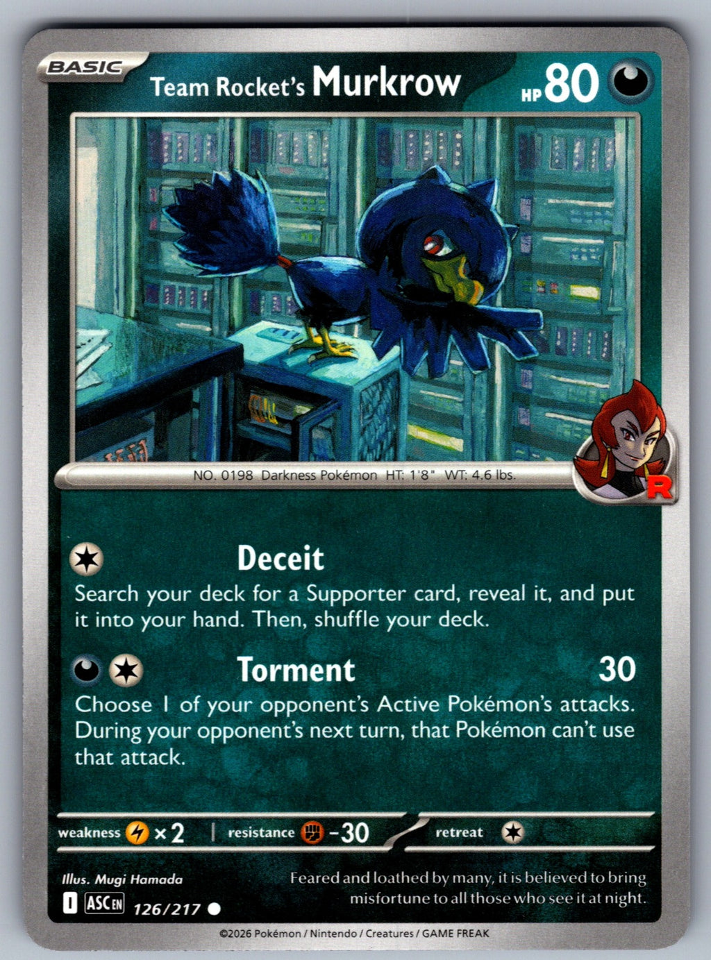 Team Rocket's Murkrow Common ME: Ascended Heroes 126/217 NM 2026