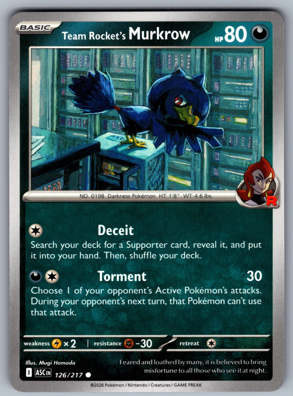 Team Rocket's Murkrow Common ME: Ascended Heroes 126/217 NM 2026
