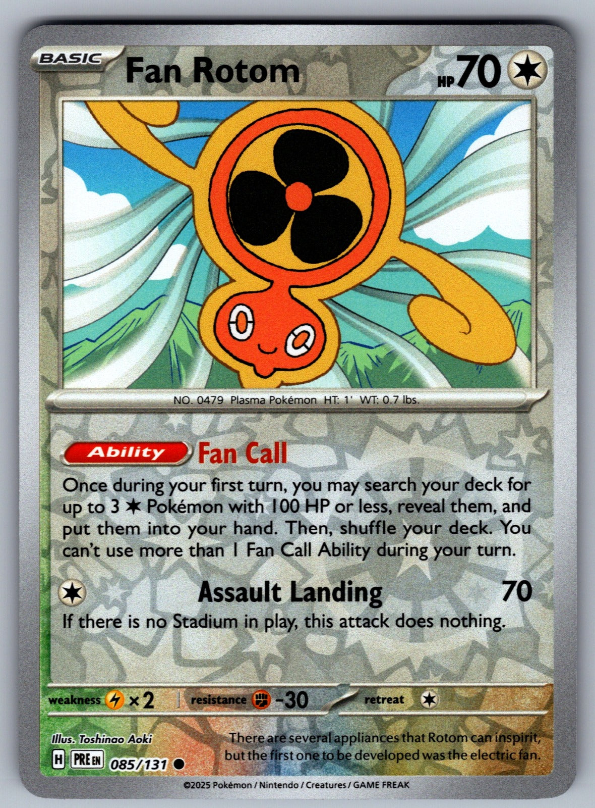 Fan Rotom Reverse Holo Common SV: Prismatic Evolutions 085/131 NM 2025