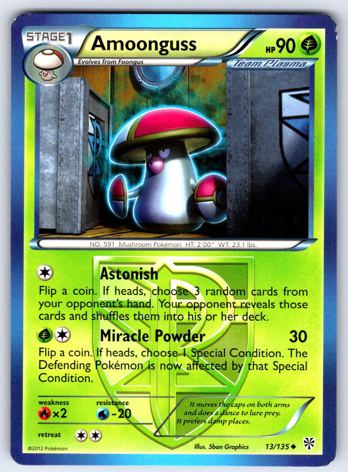 Amoonguss (Team Plasma) Uncommon Plasma Storm 13/135 LP 2013