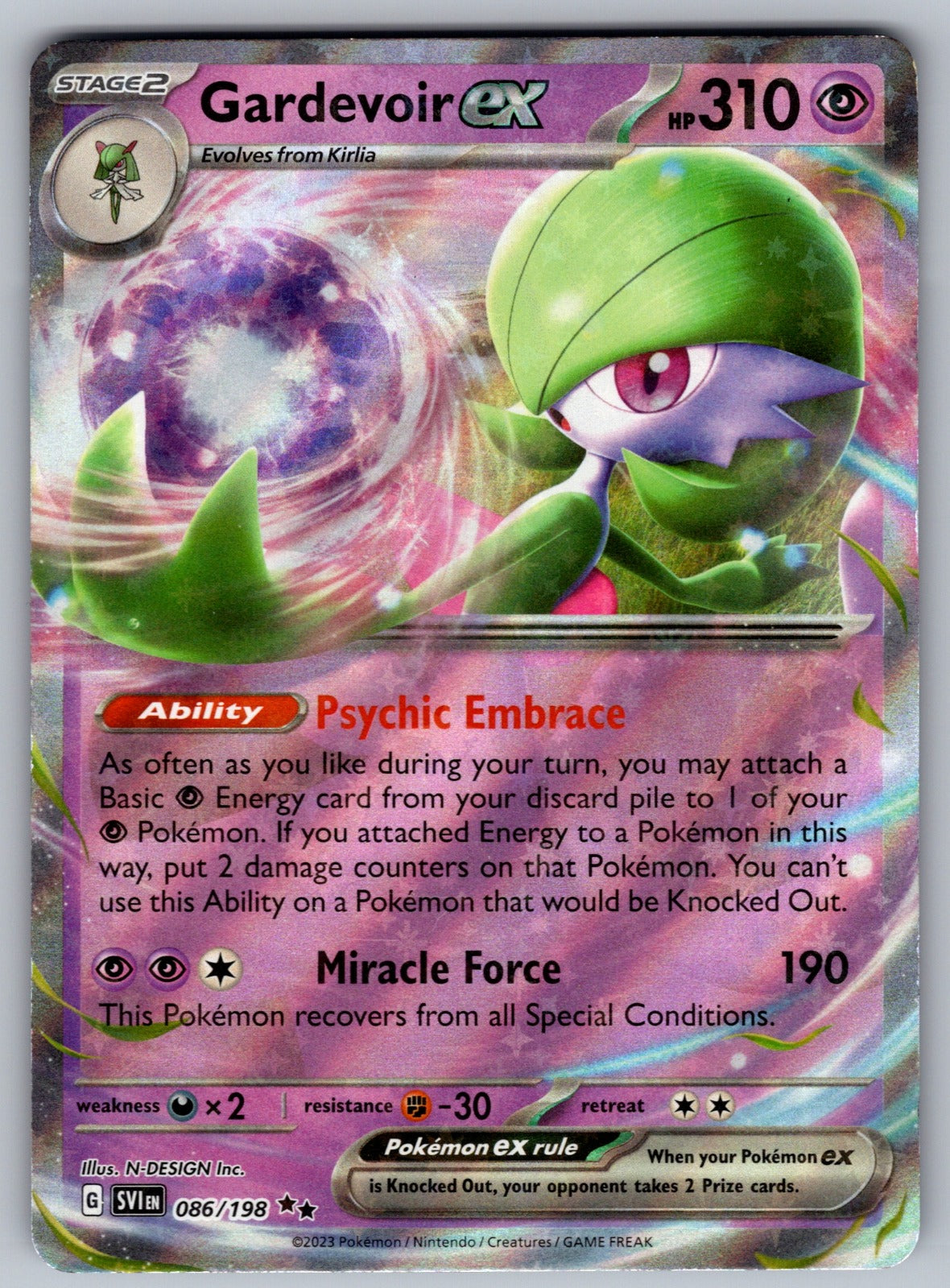 Gardevoir ex - Holo Double Rare SV01: Scarlet & Violet Base Set 086/198 NM 2023