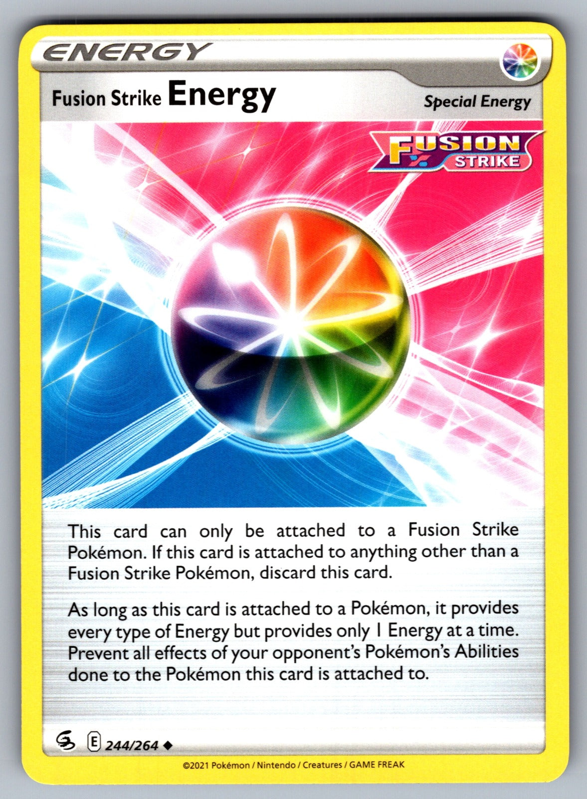 Fusion Strike Energy Uncommon SWSH08: Fusion Strike 244/264 NM 2021