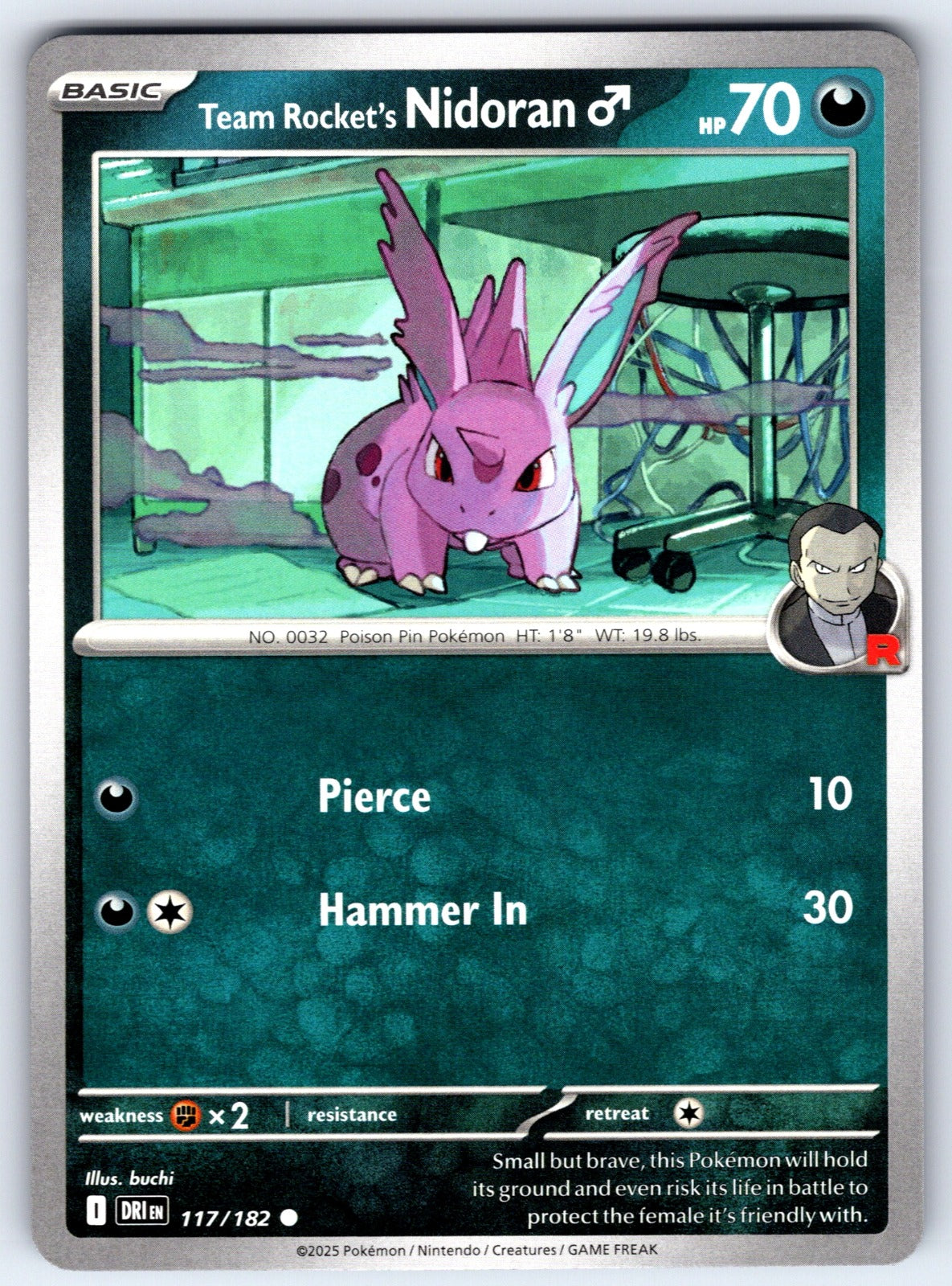 Team Rocket's Nidoran M Common SV10: Destined Rivals 117/182 NM 2025