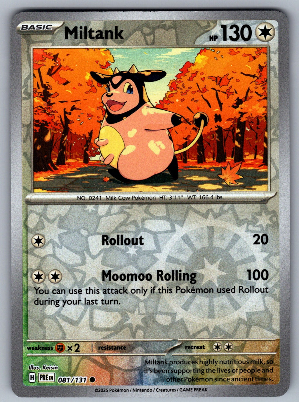 Miltank Reverse Holo Common SV: Prismatic Evolutions 081/131 NM 2025