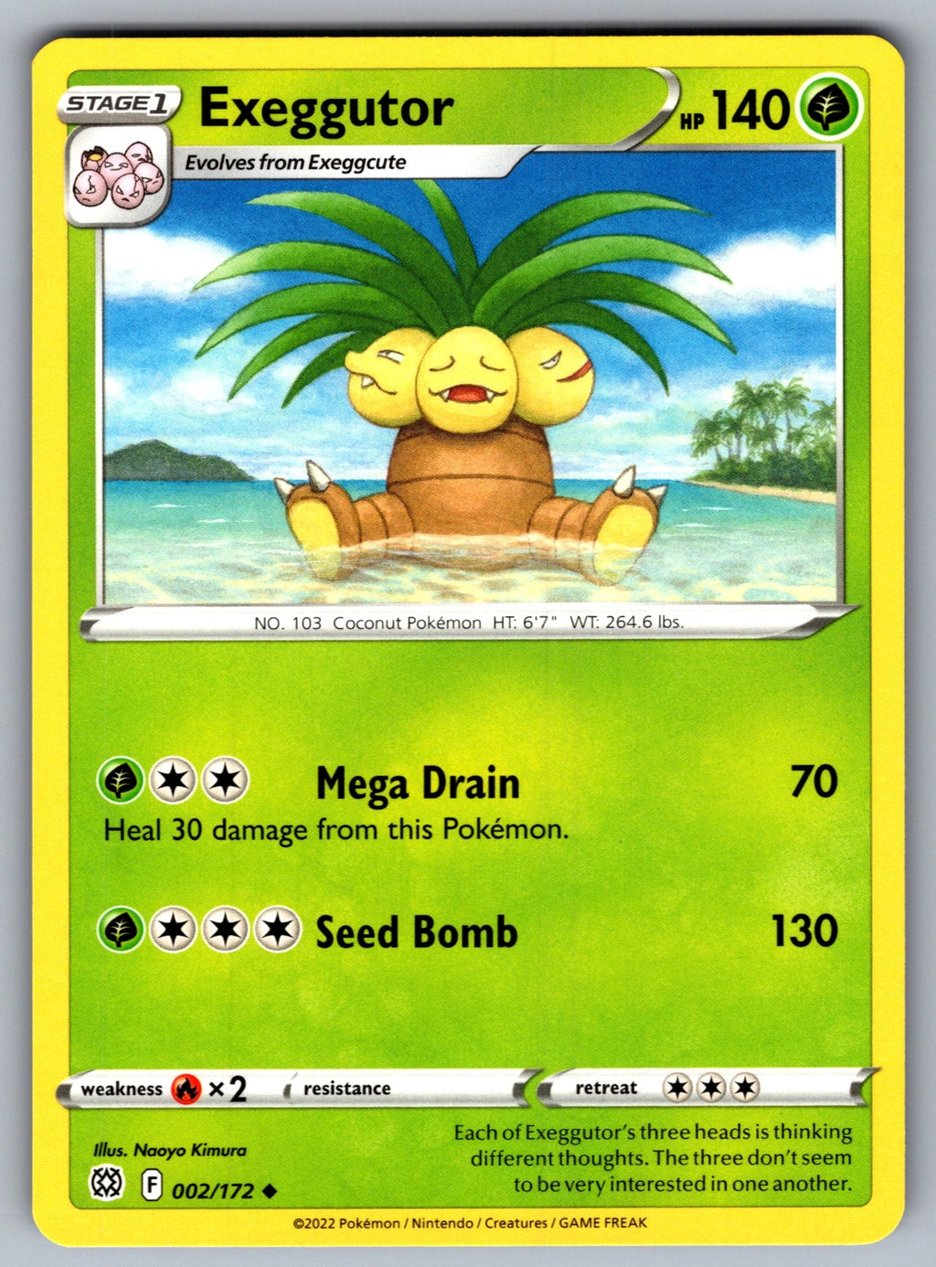 Exeggutor Uncommon SWSH09: Brilliant Stars 002/172 NM 2022