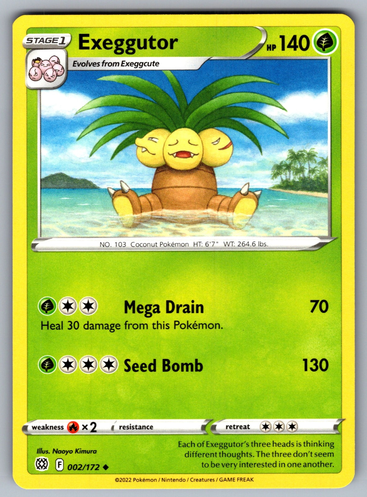 Exeggutor Uncommon SWSH09: Brilliant Stars 002/172 NM 2022