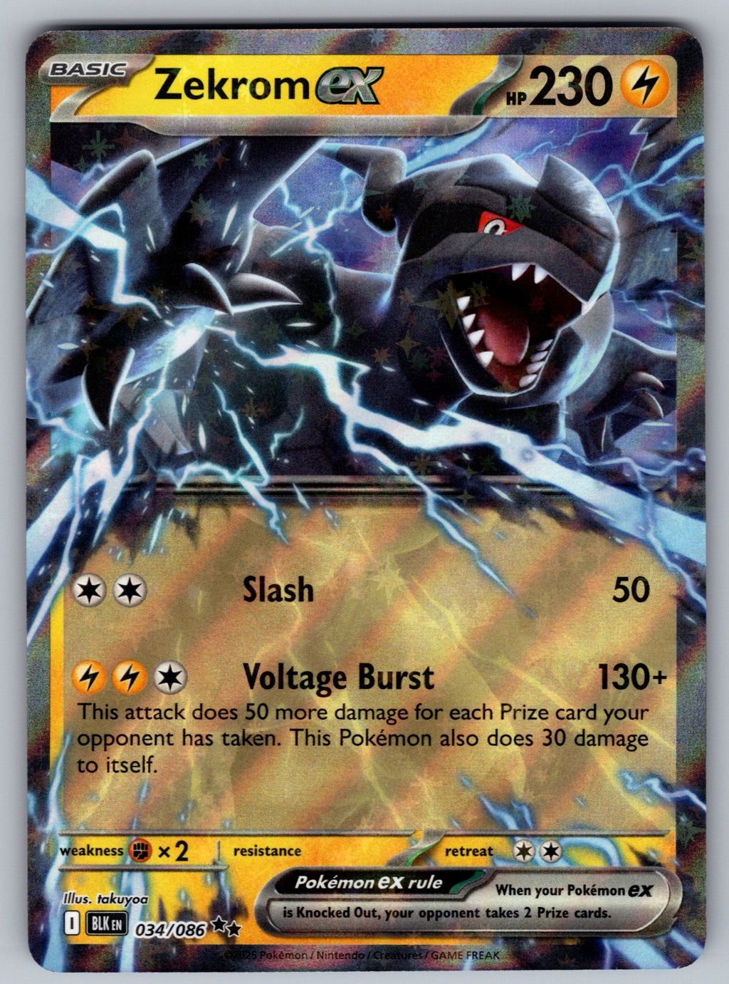 Zekrom ex Holo Double Rare SV: Black Bolt 034/086 NM 2025