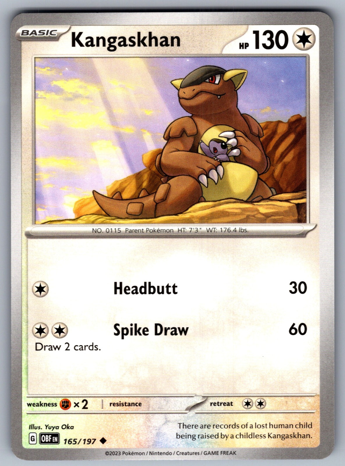 Kangaskhan Uncommon SV03: Obsidian Flames 165/197 NM 2023