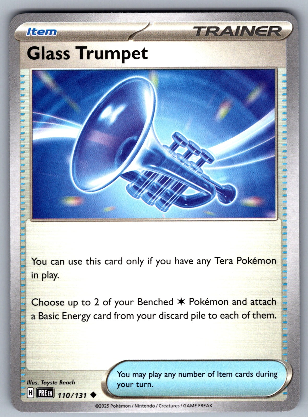 Glass Trumpet Uncommon SV: Prismatic Evolutions 110/131 NM 2025