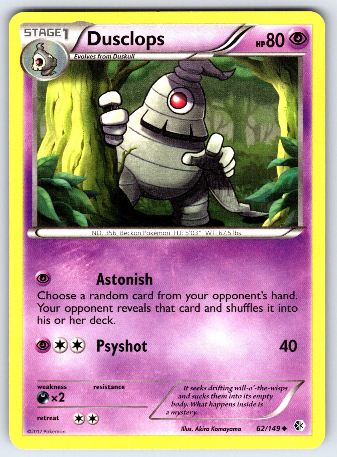 Dusclops Uncommon Boundaries Crossed 62/149 LP 2012
