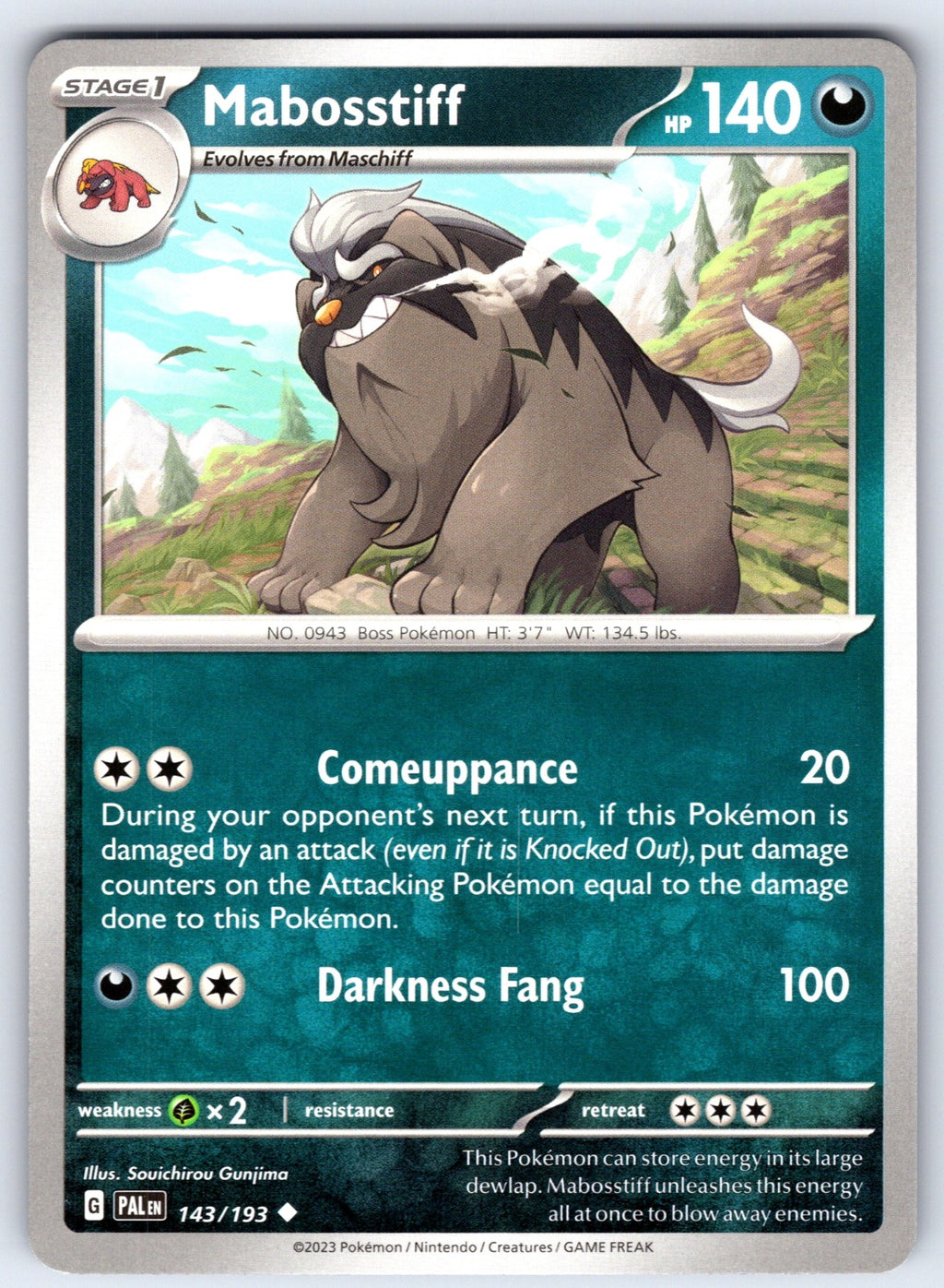 Mabosstiff Uncommon SV02: Paldea Evolved 143/193 LP 2023