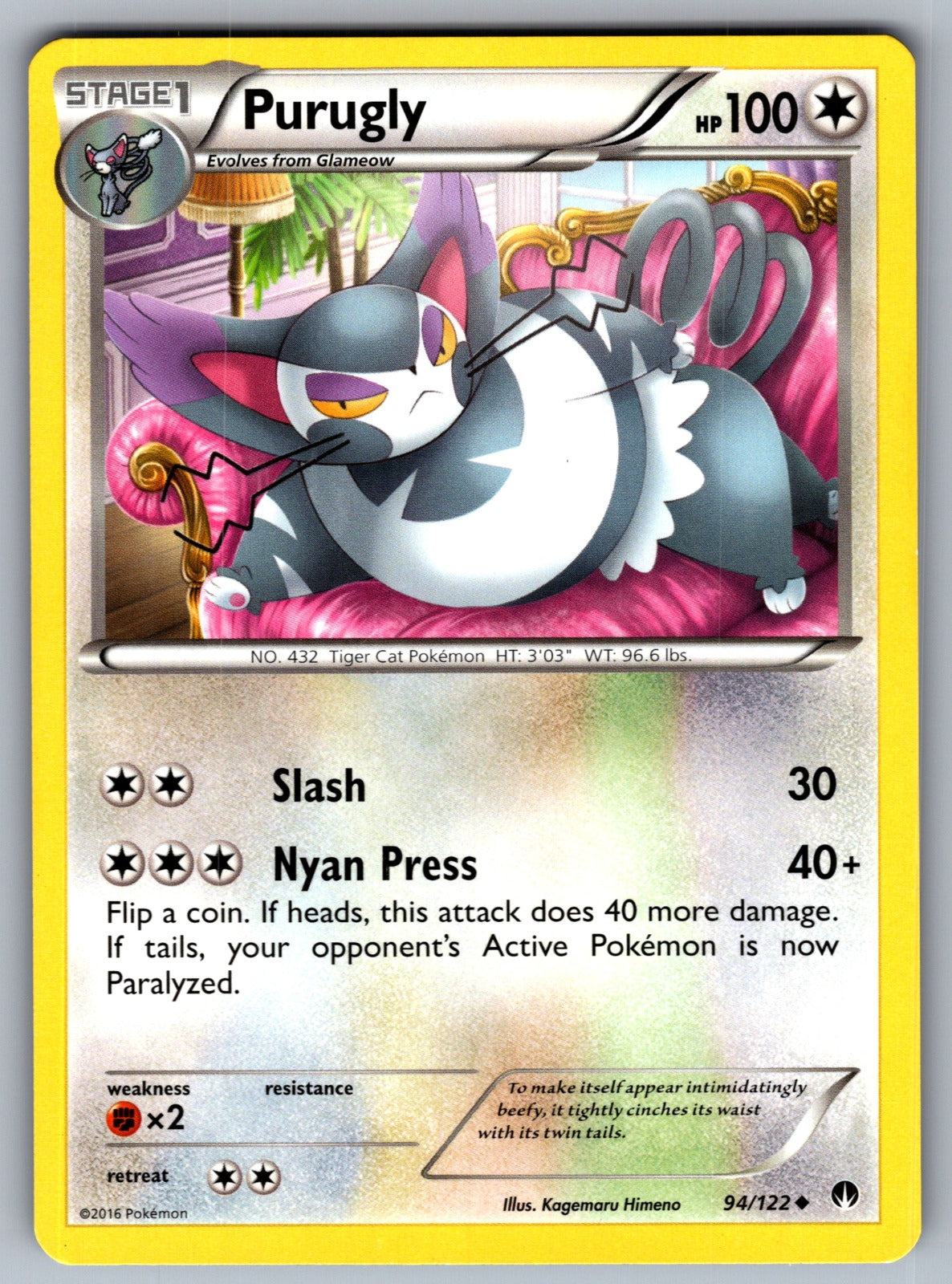 Purugly Uncommon XY - BREAKpoint 94/122 LP 2016