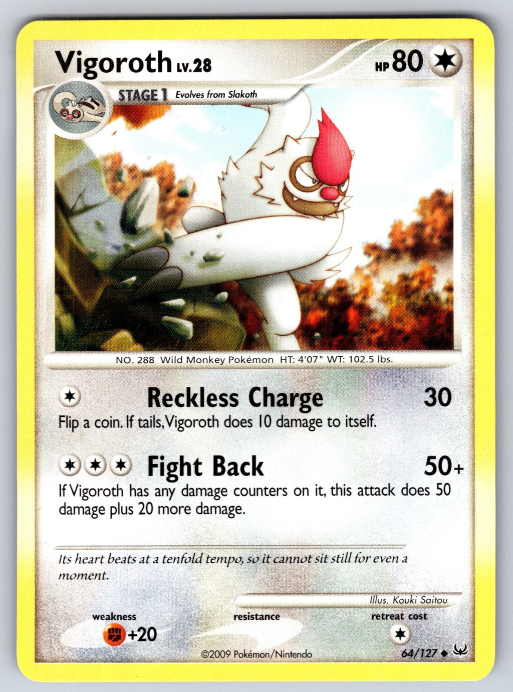 Vigoroth Uncommon Platinum 64/127 LP 2009