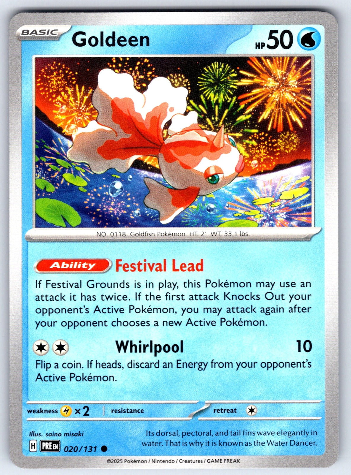 Goldeen Common SV: Prismatic Evolutions 020/131 NM 2025