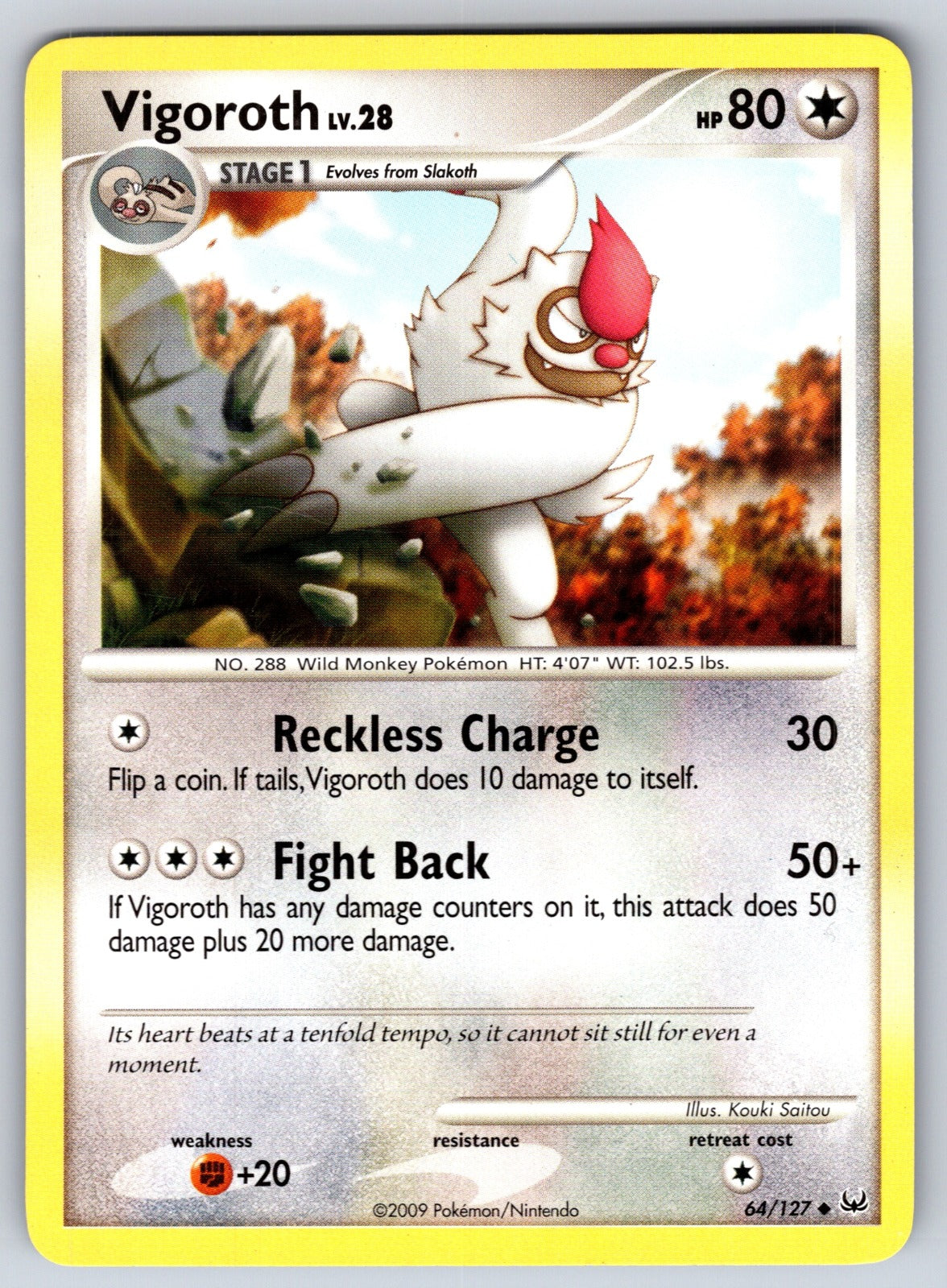 Vigoroth Uncommon Platinum 64/127 LP 2009