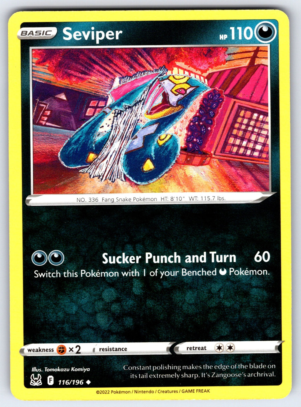 Seviper Uncommon SWSH11: Lost Origin 116/196 NM 2022