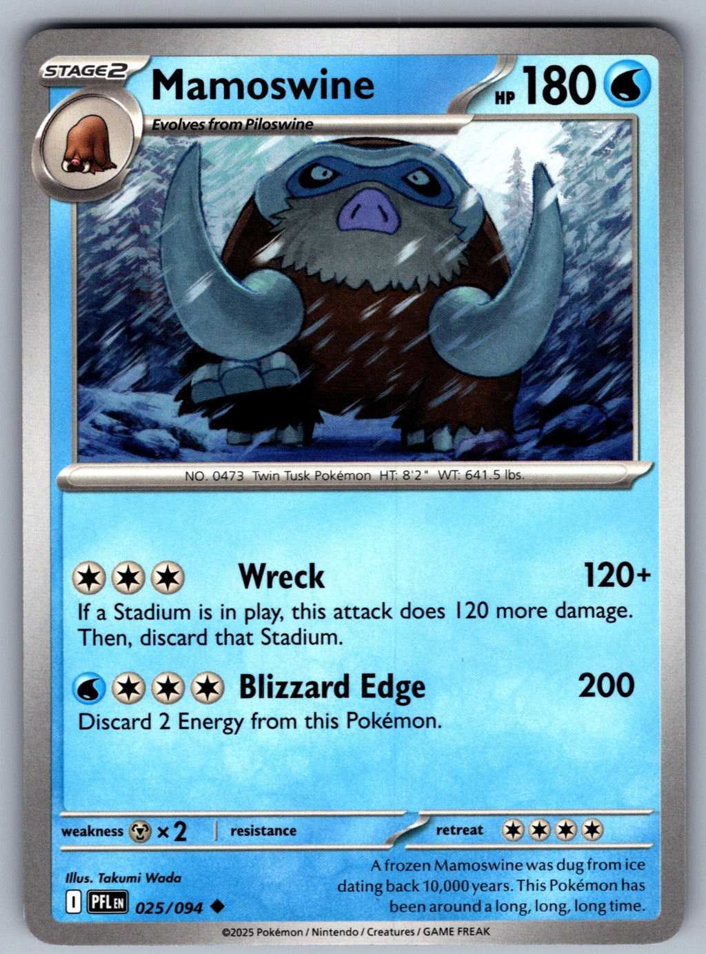 Mamoswine Uncommon ME02: Phantasmal Flames 025/094 NM 2025