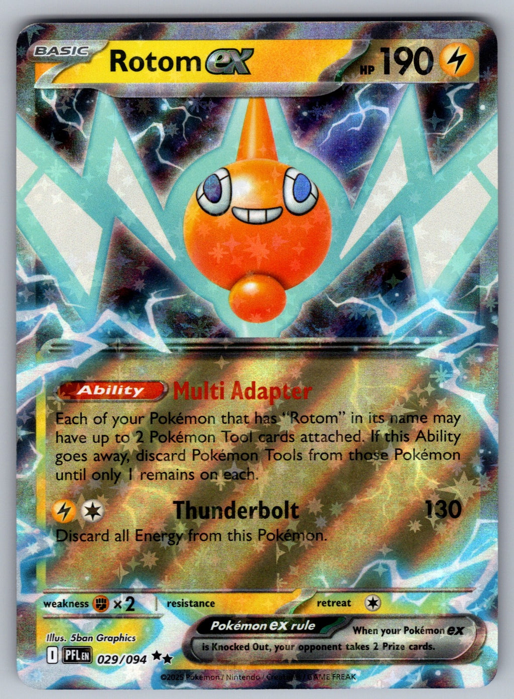 Rotom ex Holo Double Rare ME02: Phantasmal Flames 029/094 NM 2025