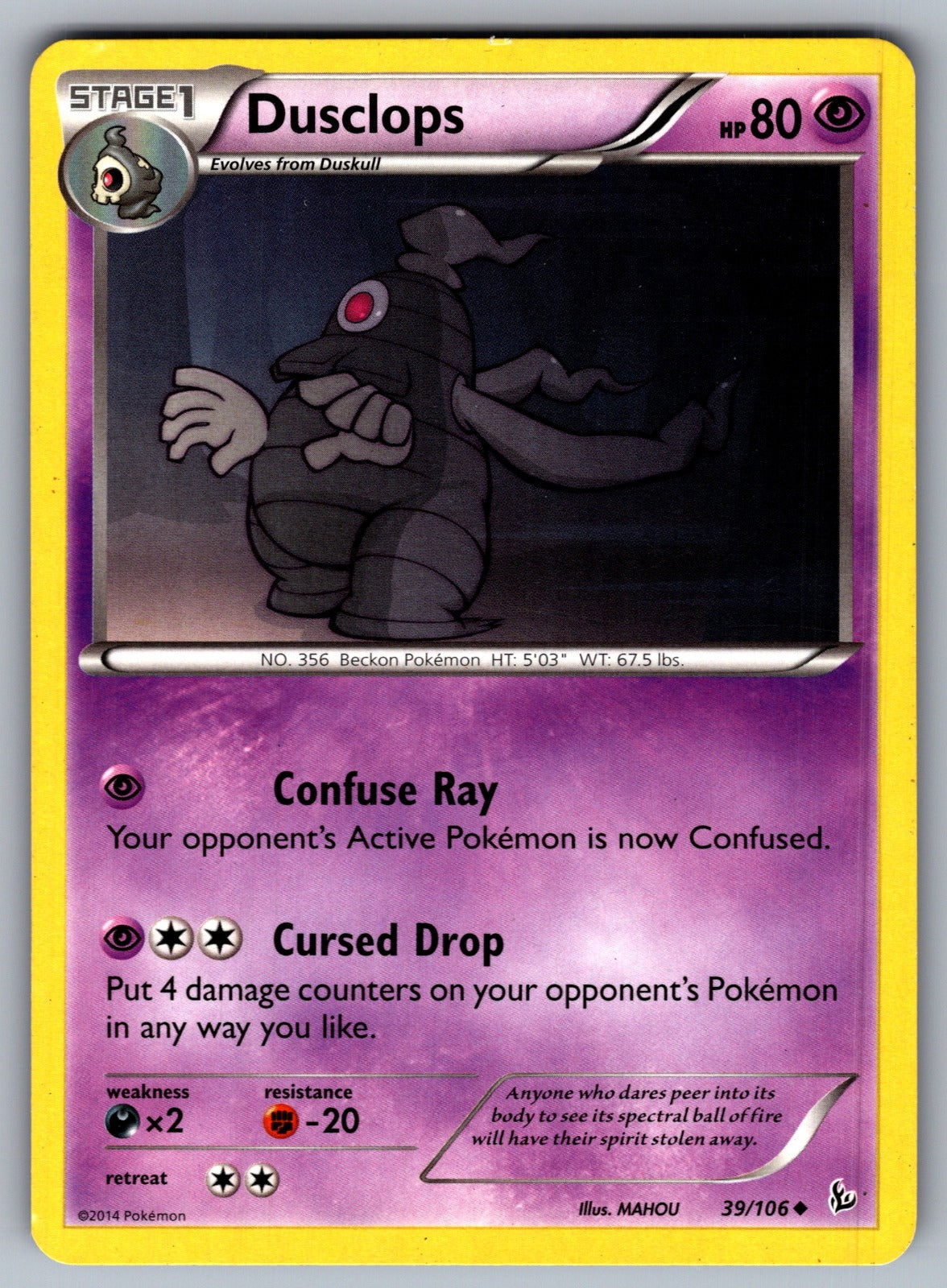 Dusclops Uncommon XY - Flashfire 39/106 LP 2014