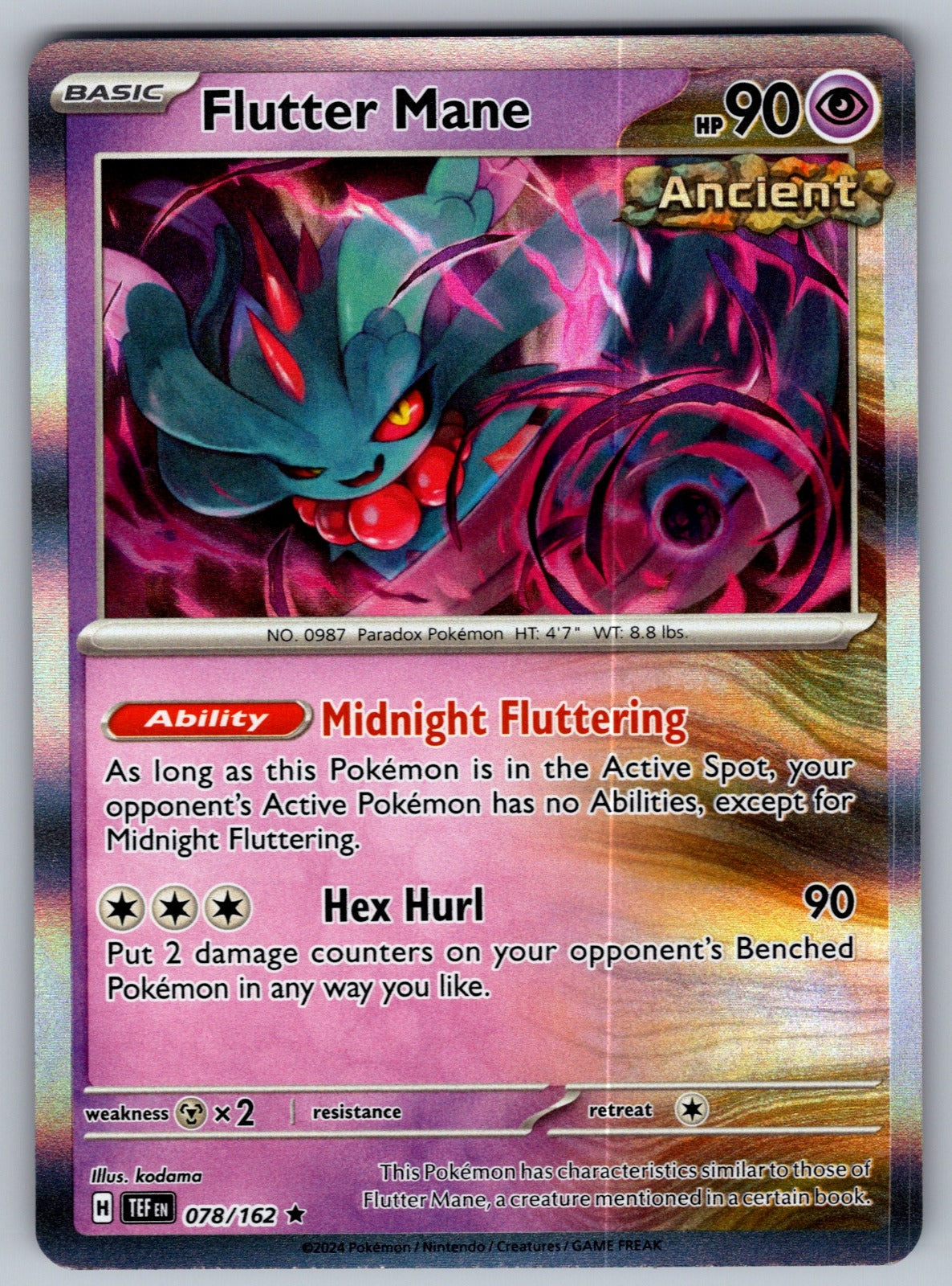 Flutter Mane Rare Deck Exclusives 078/162 NM 2016