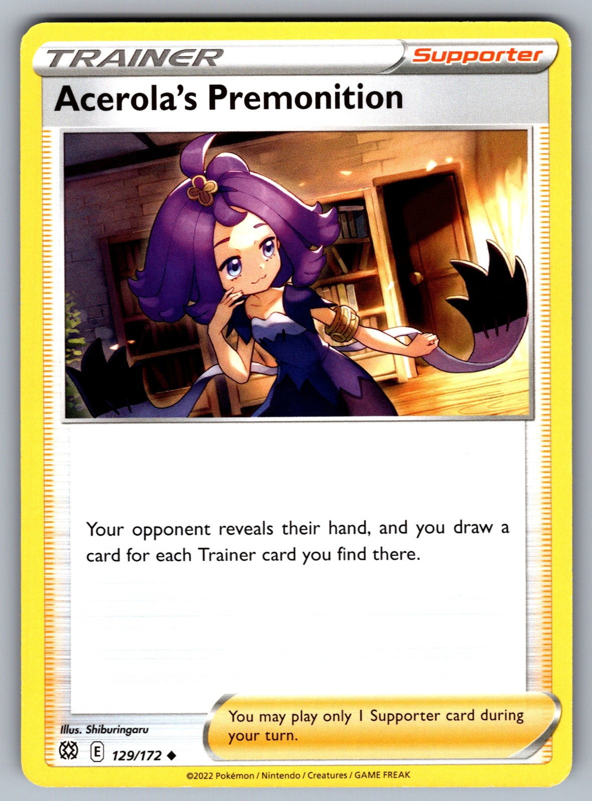 Acerola's Premonition Uncommon SWSH09: Brilliant Stars 129/172 NM 2022