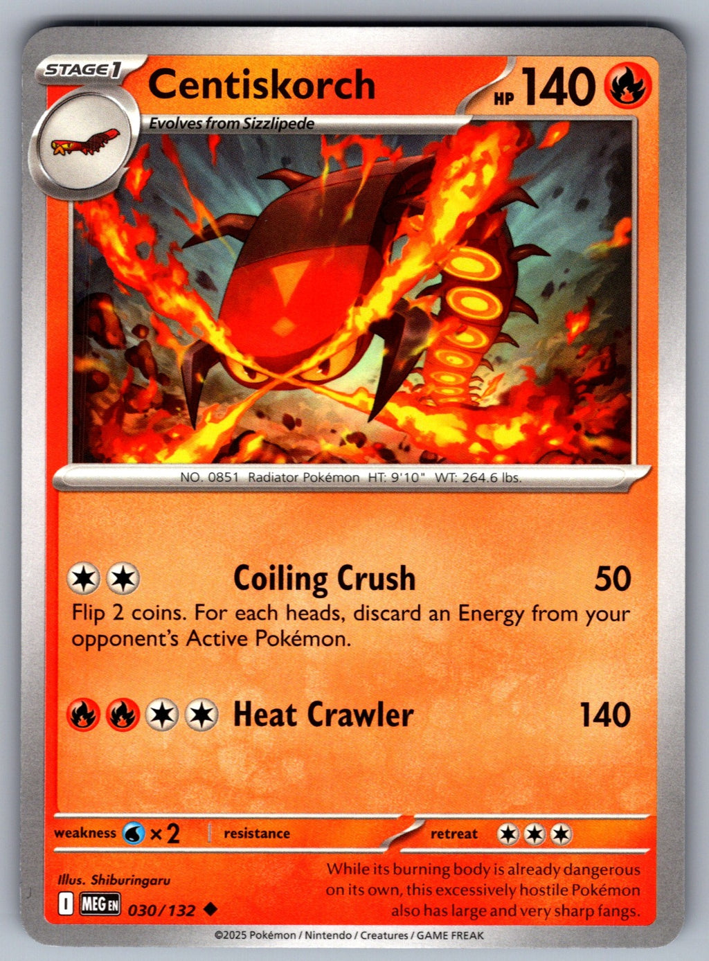 Centiskorch Uncommon ME01: Mega Evolution 030/132 NM 2025