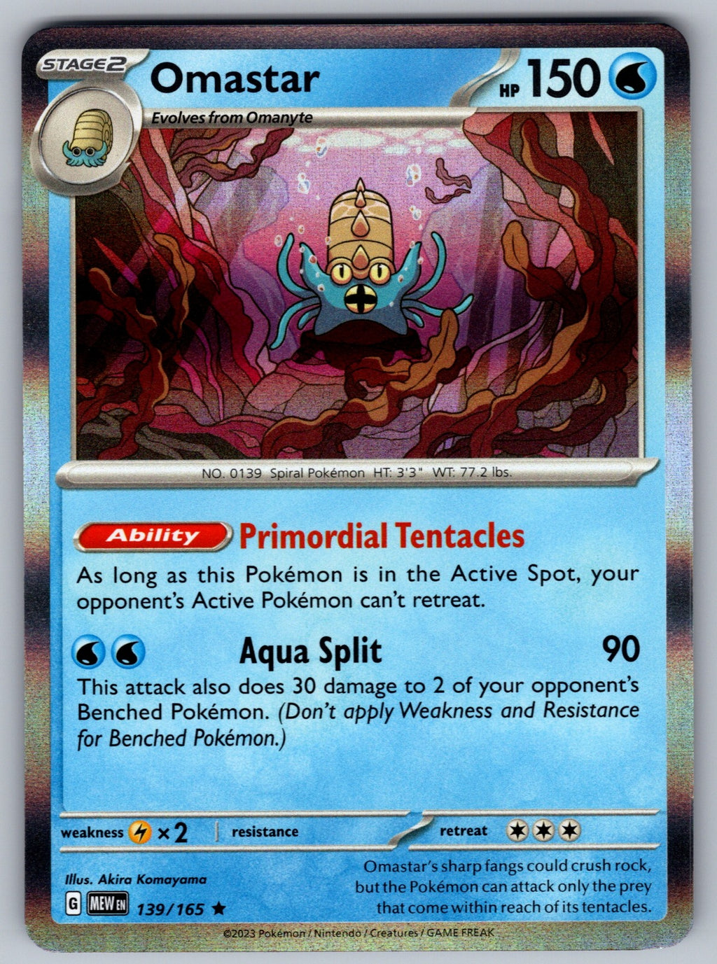 Omastar Holo Rare SV: Scarlet & Violet 151 139/165 NM 2023