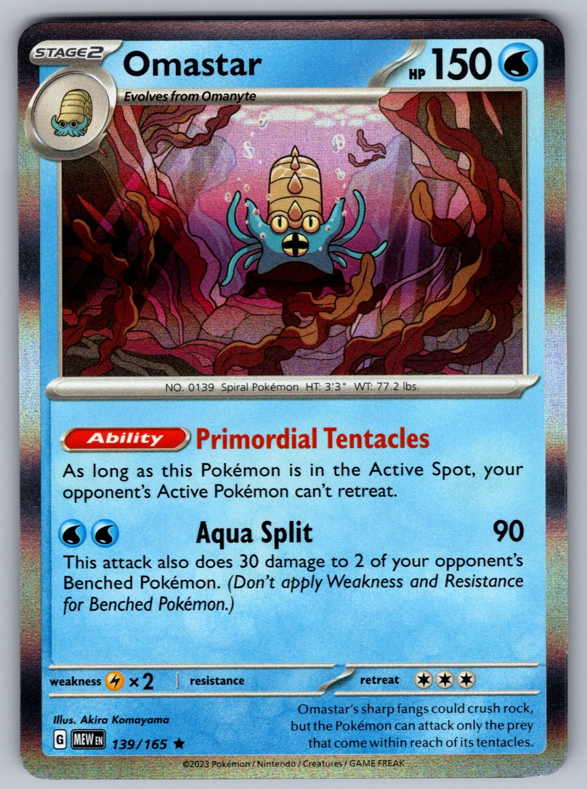 Omastar Holo Rare SV: Scarlet & Violet 151 139/165 NM 2023