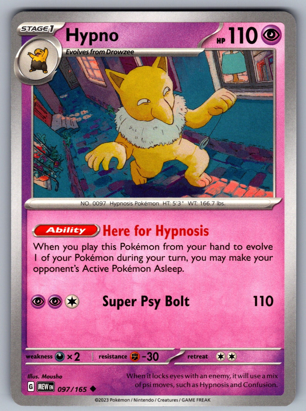 Hypno Uncommon SV: Scarlet & Violet 151 097/165 NM 2023