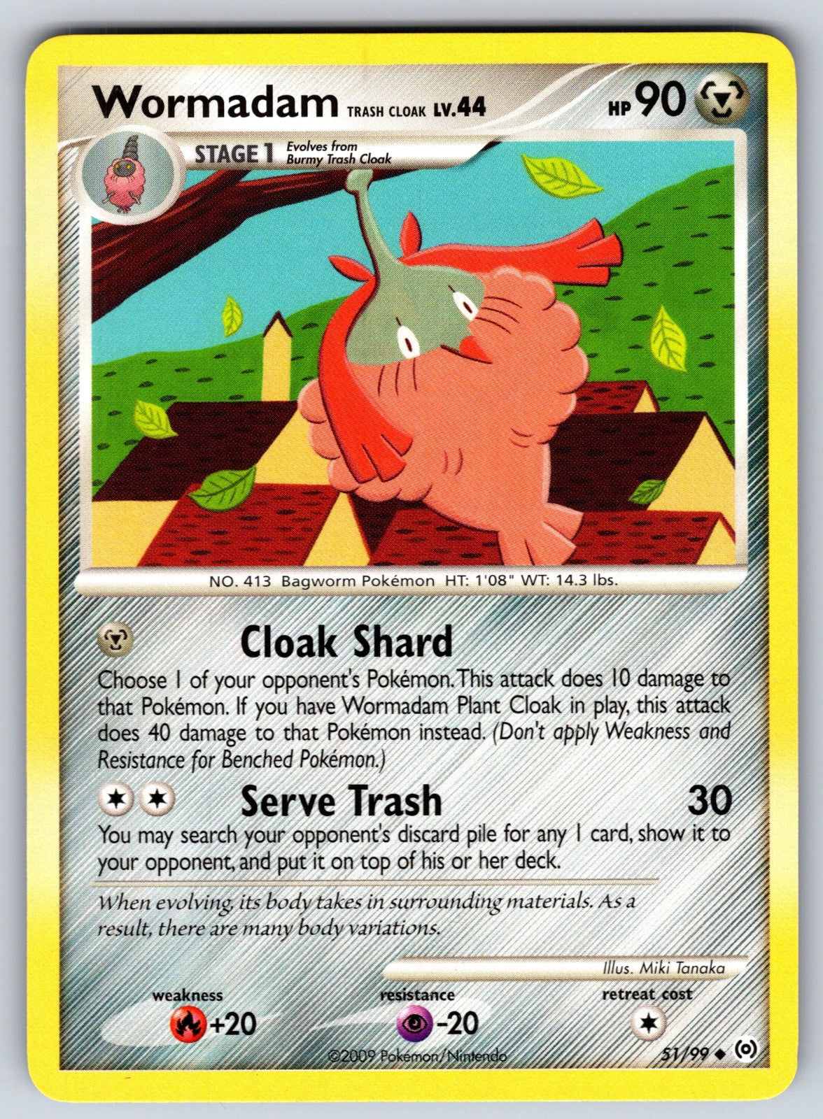Wormadam Trash Cloak Uncommon Arceus 51/99 LP 2009