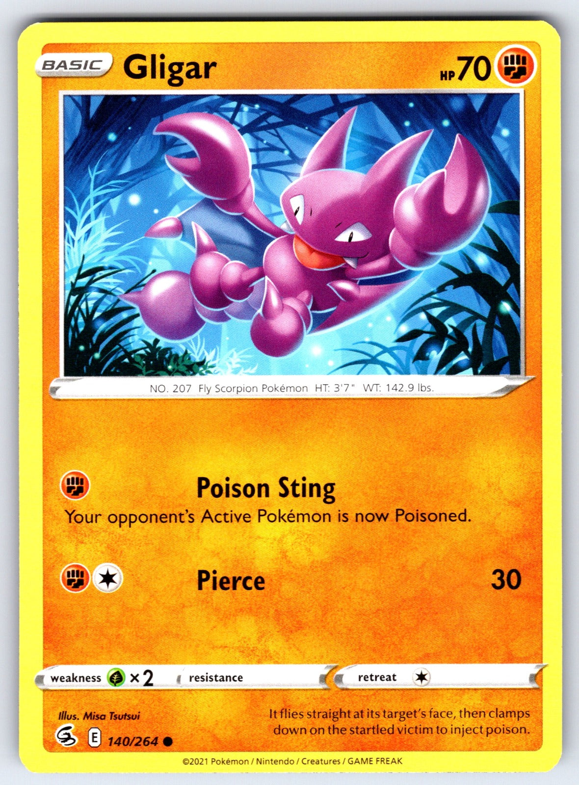 Gligar Common SWSH08: Fusion Strike 140/264 LP 2021