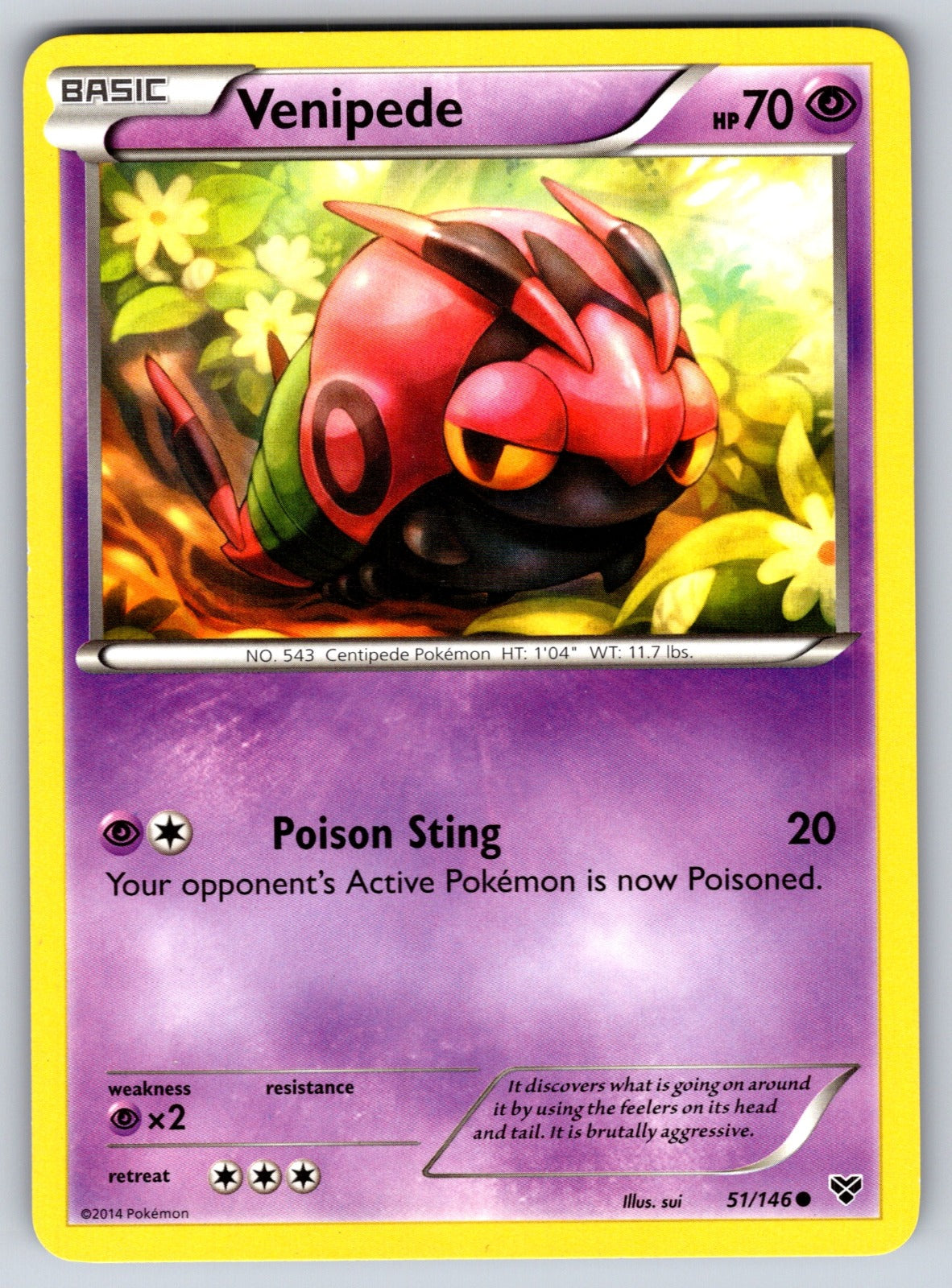 Venipede Common XY Base Set 51/146 LP 2014