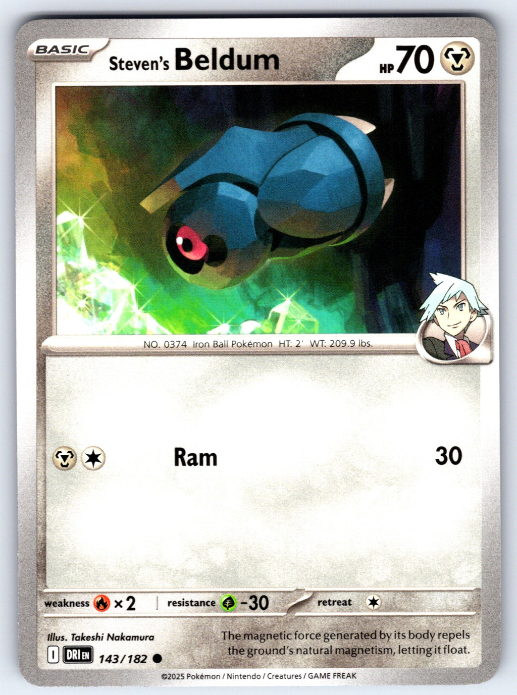 Steven's Beldum Common SV10: Destined Rivals 143/182 NM 2025