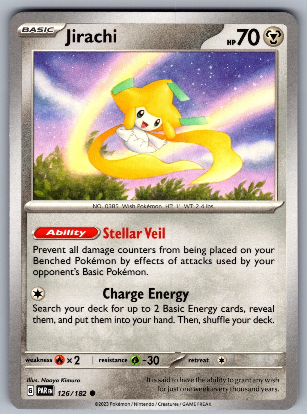 Jirachi Common SV04: Paradox Rift 126/182 NM 2023
