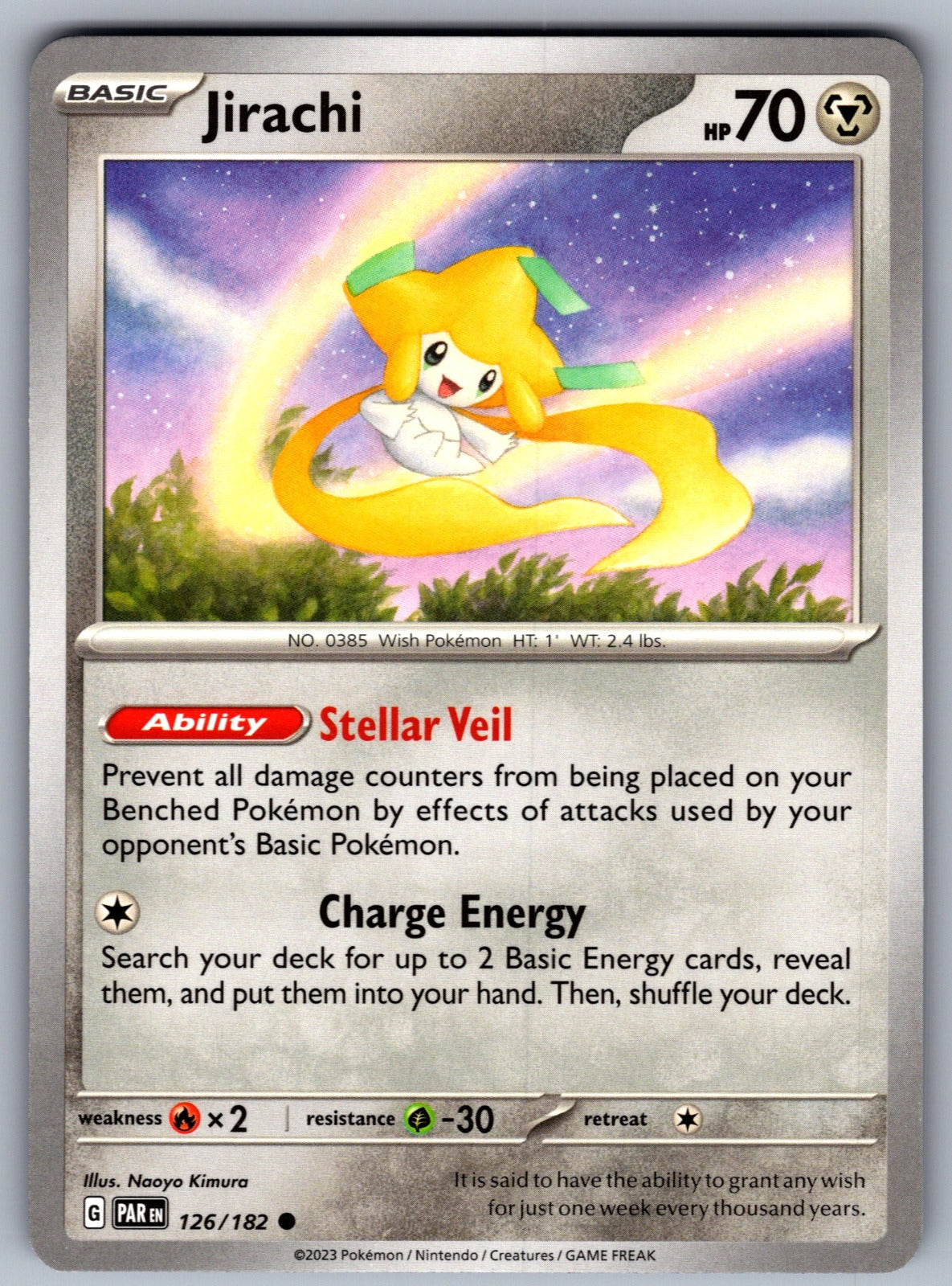 Jirachi Common SV04: Paradox Rift 126/182 NM 2023