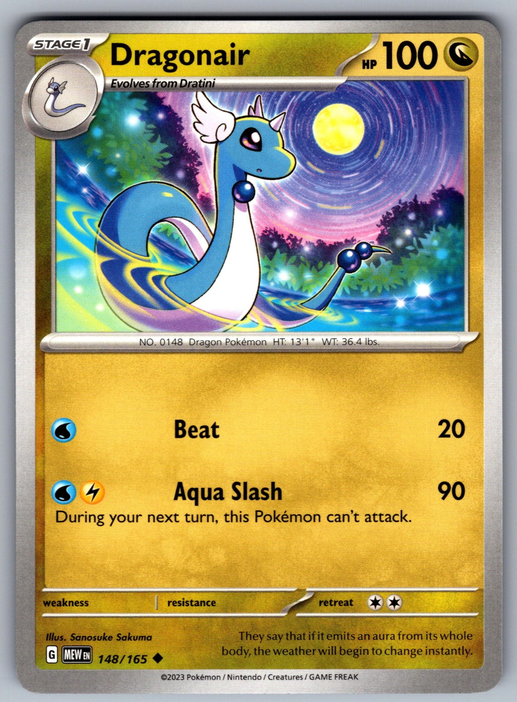 Dragonair Uncommon SV: Scarlet & Violet 151 148/165 NM 2023