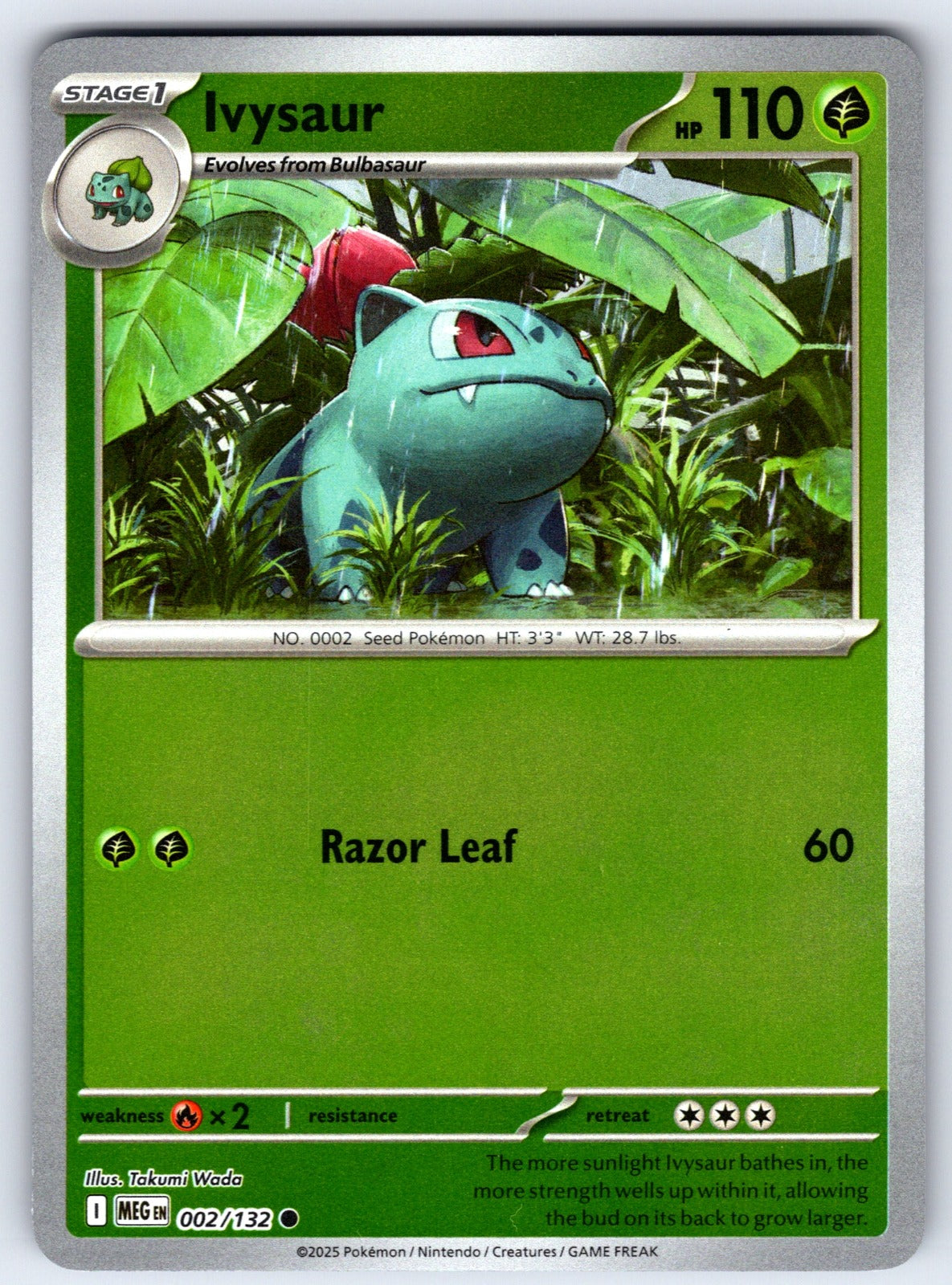 Ivysaur Reverse Holo Common ME01: Mega Evolution 002/132 NM 2025
