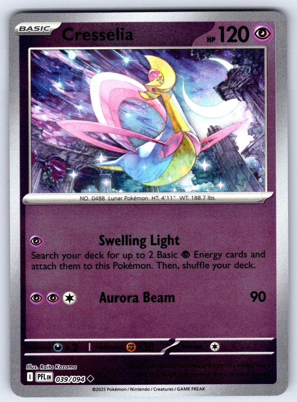 Cresselia Reverse Holo Uncommon ME02: Phantasmal Flames 039/094 NM 2025