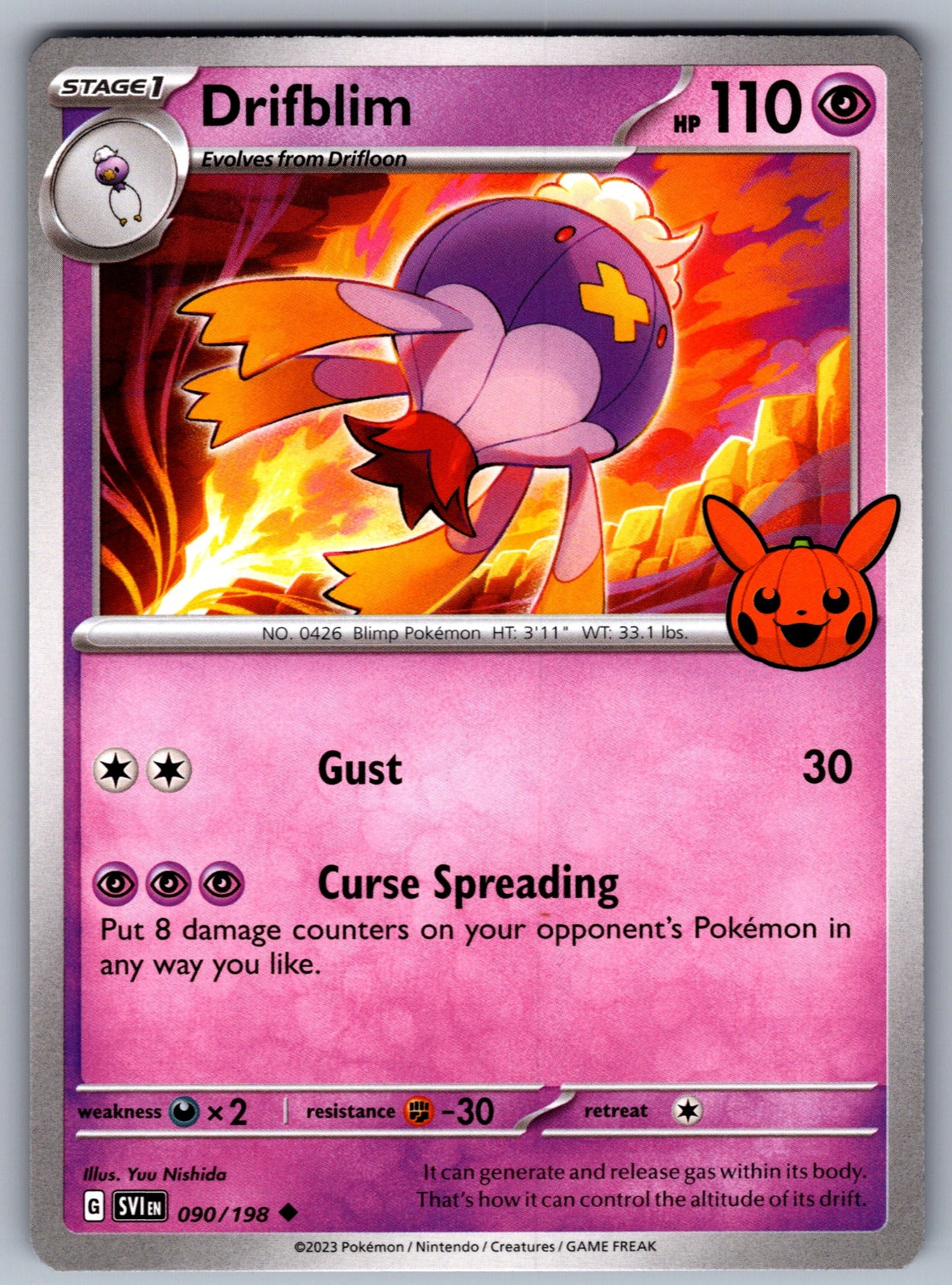 Drifblim Uncommon Trick or Trade BOOster Bundle 2023 090/198 NM 2023