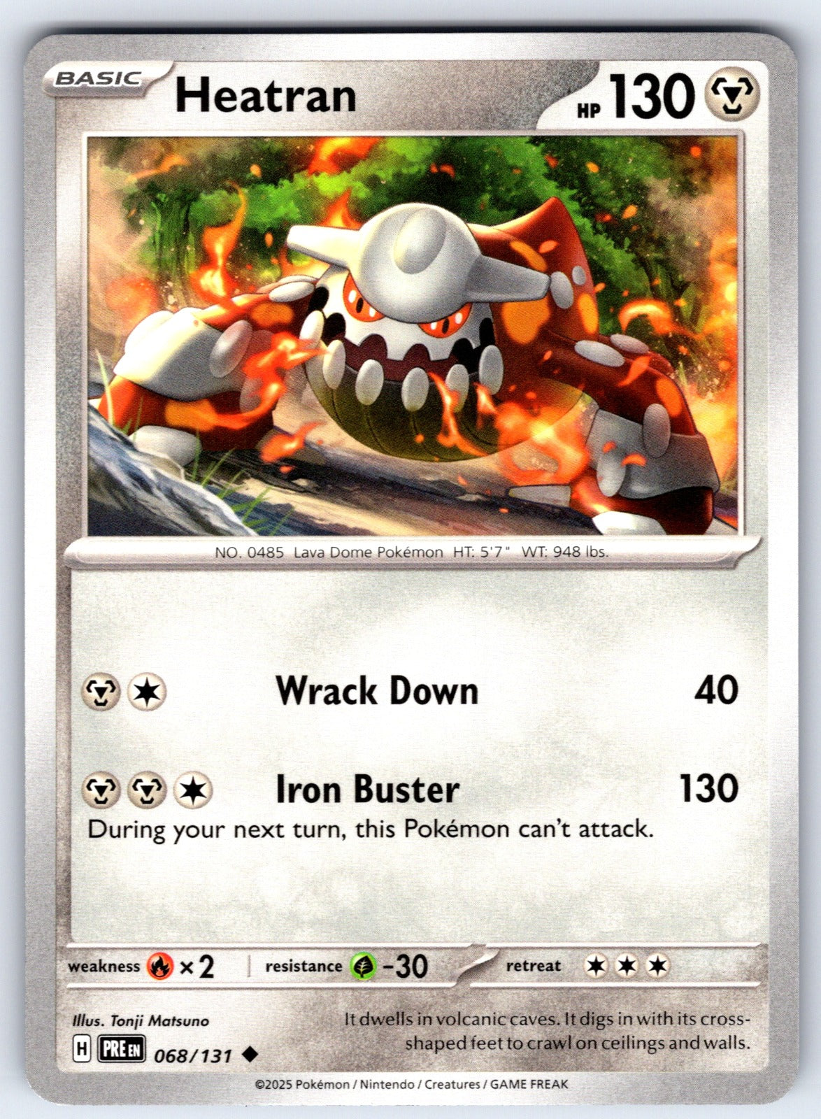 Heatran Uncommon SV: Prismatic Evolutions 068/131 NM 2025