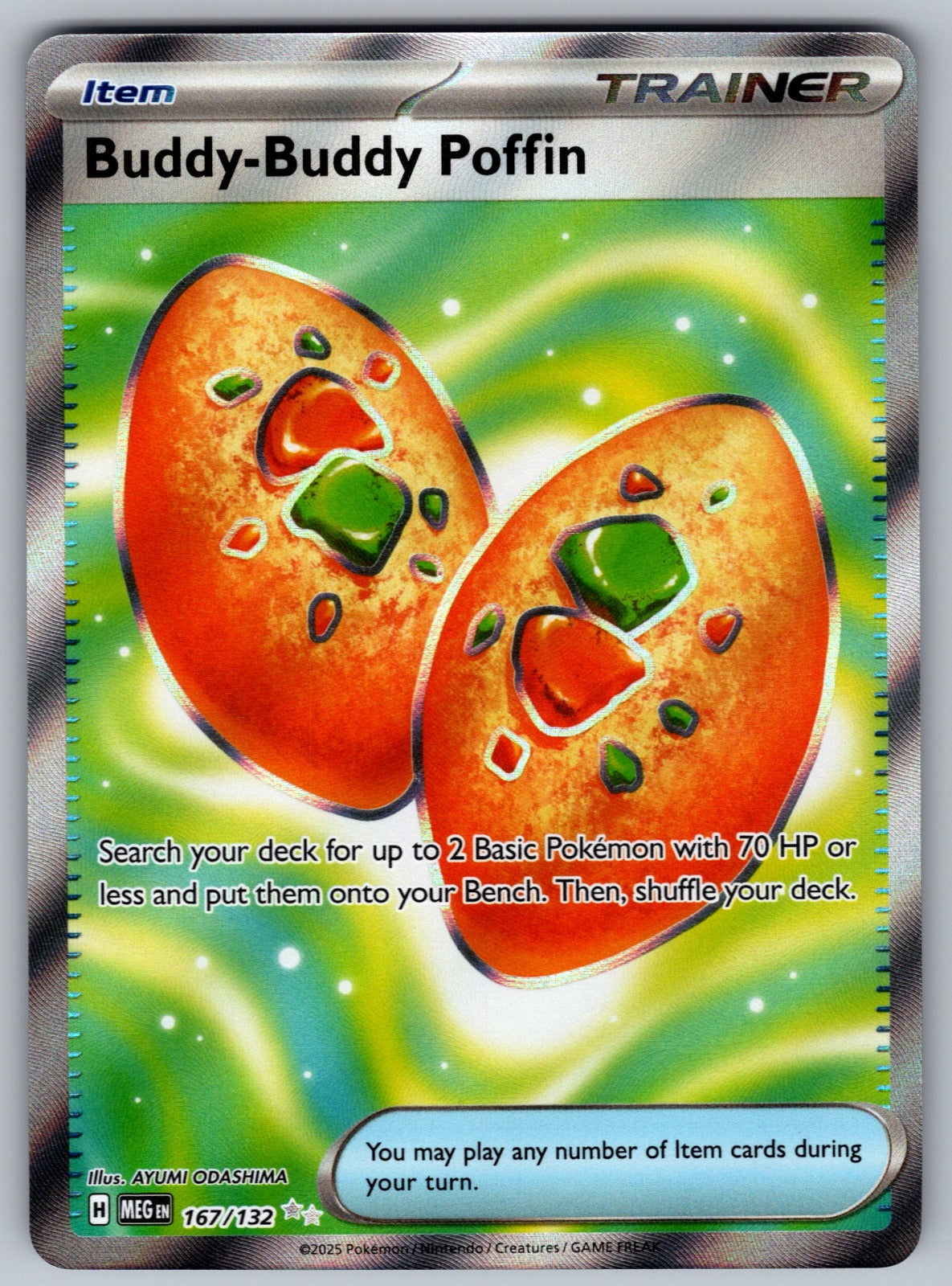 Buddy-Buddy Poffin Holo Ultra Rare ME01: Mega Evolution 167/132 NM 2025