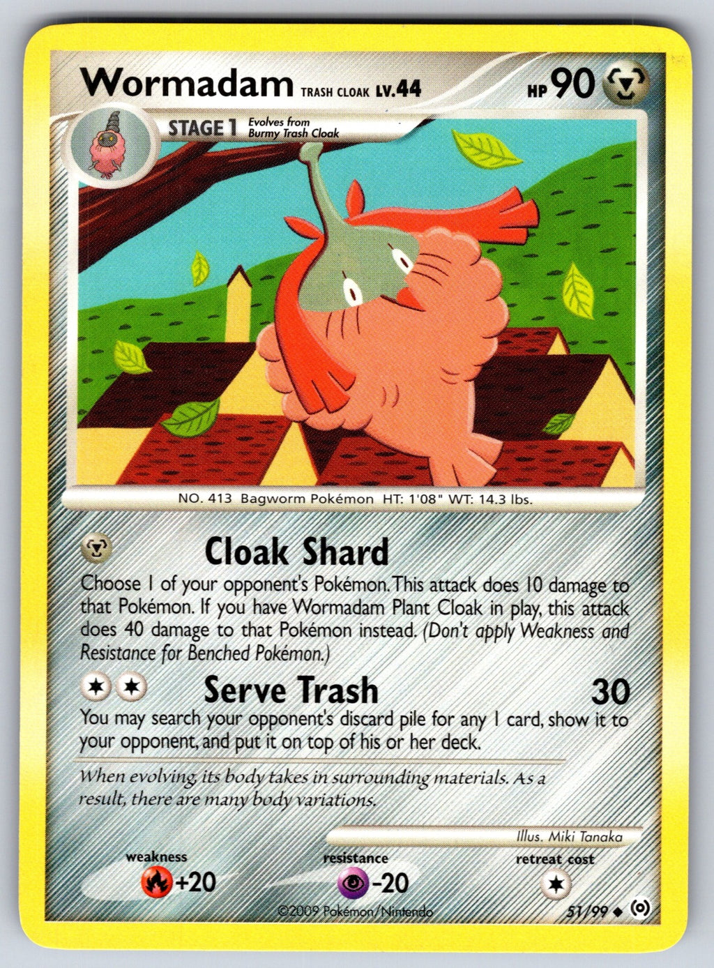 Wormadam Trash Cloak Uncommon Arceus 51/99 LP 2009