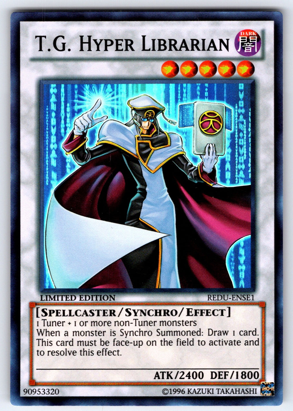 T.G. Hyper Librarian Limited Super Rare Return of the Duelist SE REDU-ENSE1 NM 2