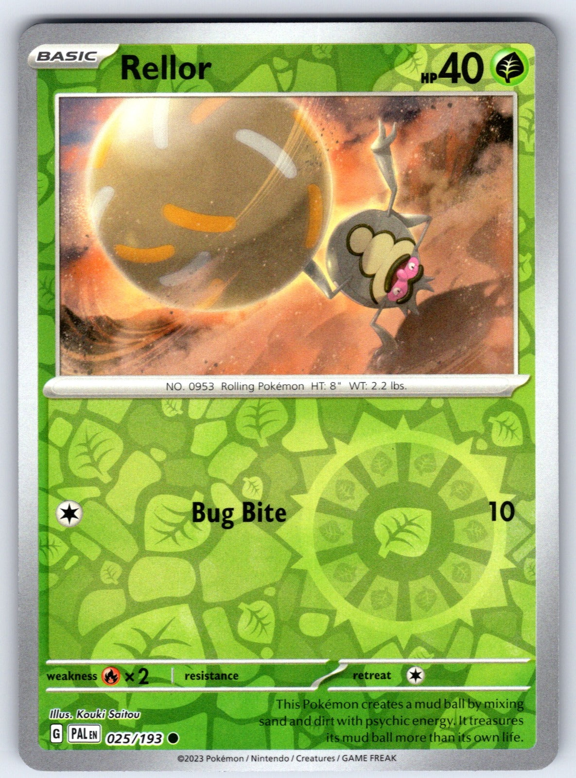 Rellor Reverse Holo Common SV02: Paldea Evolved 025/193 NM 2023