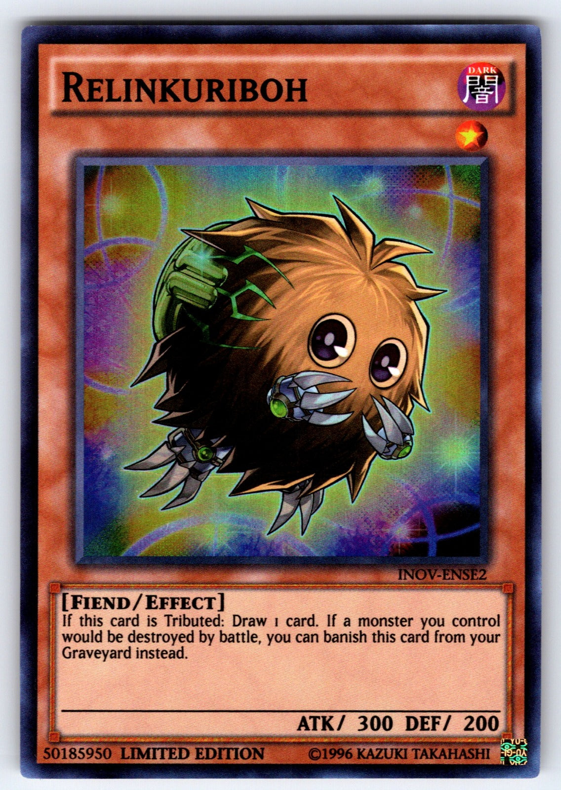 Relinkuriboh Limited Super Rare Invasion: Vengeance INOV-ENSE2 NM 2016
