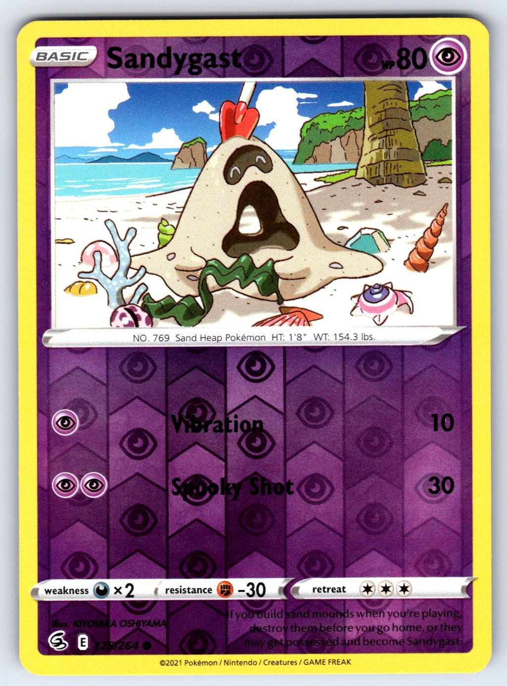 Sandygast Reverse Holo Common SWSH08: Fusion Strike 125/264 NM 2021