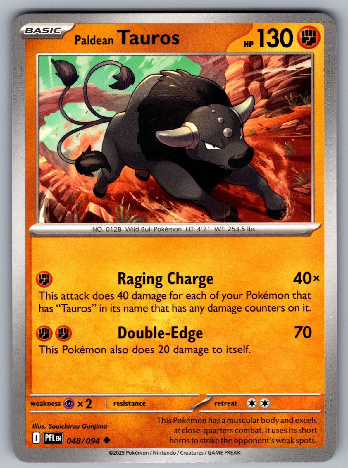 Paldean Tauros Uncommon ME02: Phantasmal Flames 048/094 NM 2025
